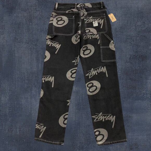 STUSSY MEN'S BLACK JEANS - Picture 1 of 3